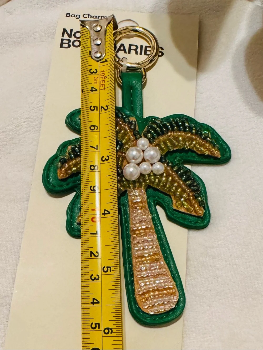 No Boundaries Women's Festival Bag Charm, Multi Beaded Palm